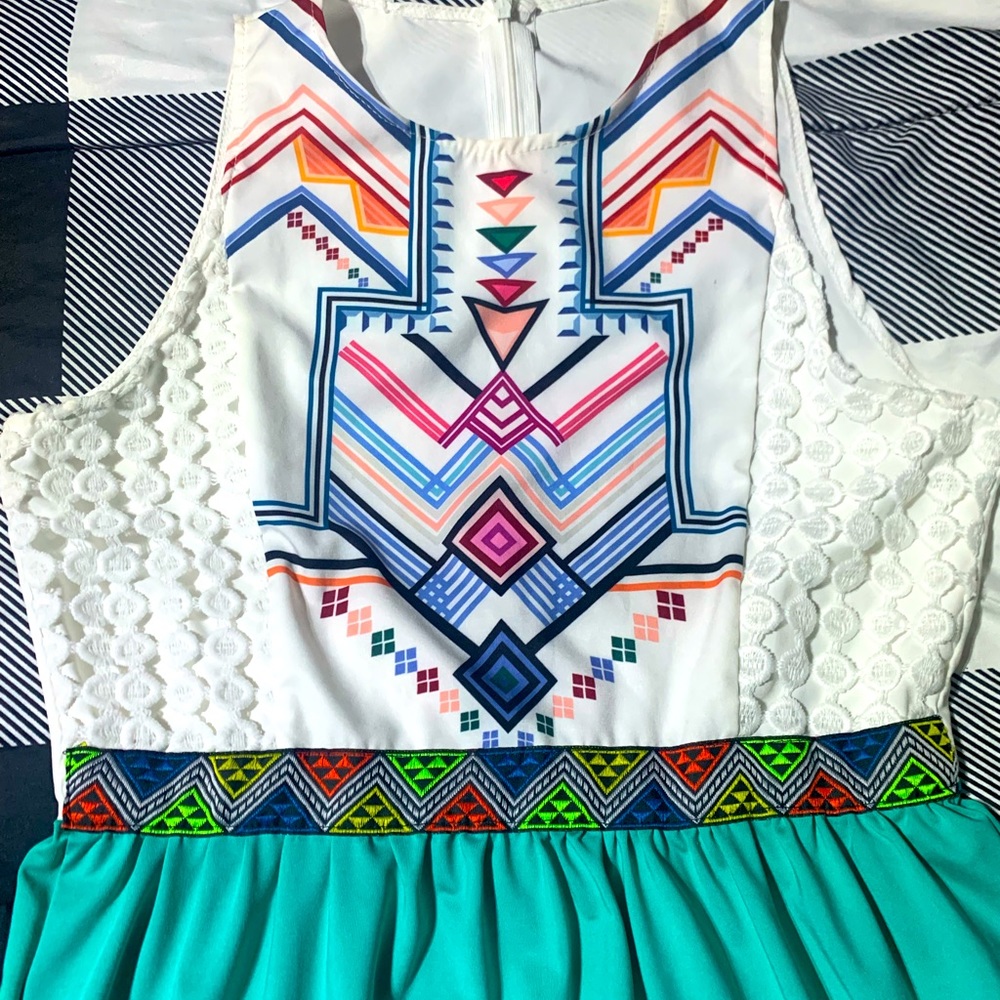 Floor length dress with upper designs